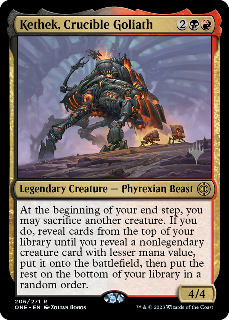 Kethek, Crucible Goliath (Promo Pack) [Phyrexia: All Will Be One Promos] | Cards and Coasters CA