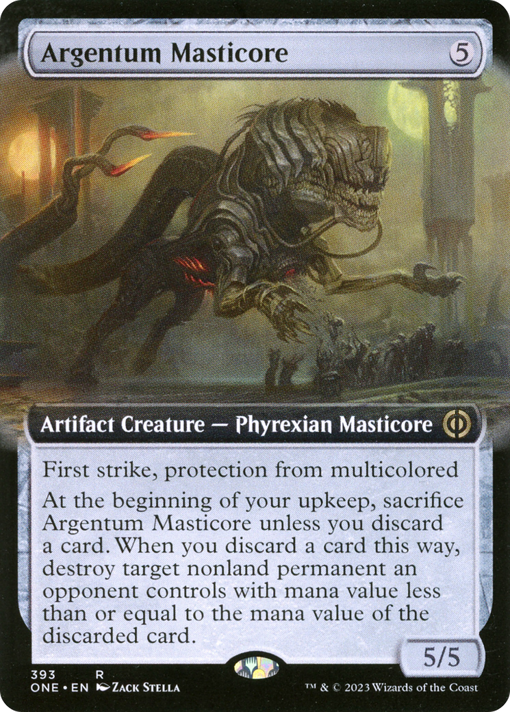 Argentum Masticore (Extended Art) [Phyrexia: All Will Be One] | Cards and Coasters CA