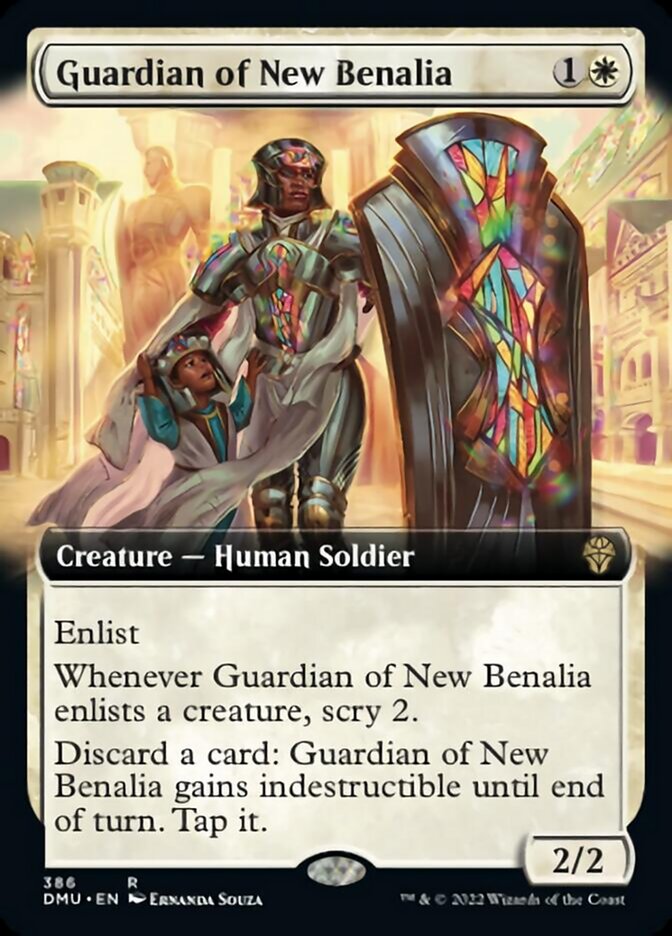 Guardian of New Benalia (Extended Art) [Dominaria United] | Cards and Coasters CA