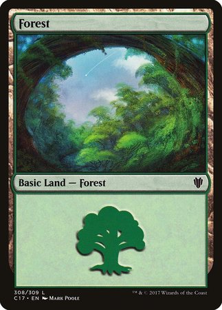 Forest (308) [Commander 2017] | Cards and Coasters CA