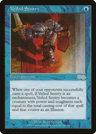 Veiled Sentry [Urza's Saga] | Cards and Coasters CA