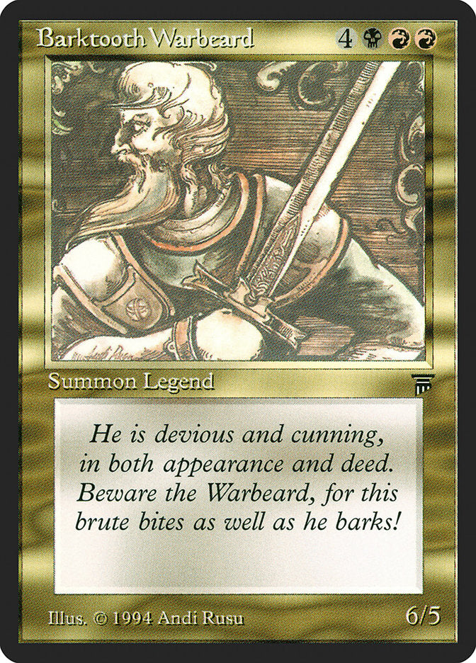 Barktooth Warbeard [Legends] | Cards and Coasters CA