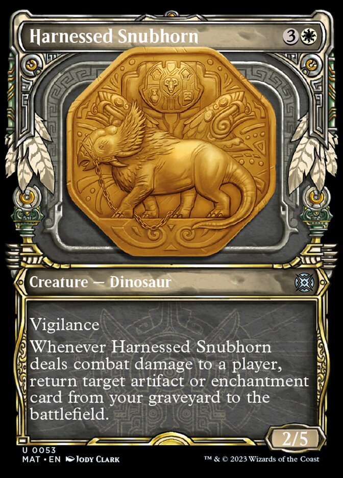 Harnessed Snubhorn (Showcase) [March of the Machine: The Aftermath] | Cards and Coasters CA