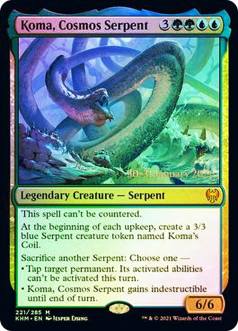 Koma, Cosmos Serpent  [Kaldheim Prerelease Promos] | Cards and Coasters CA