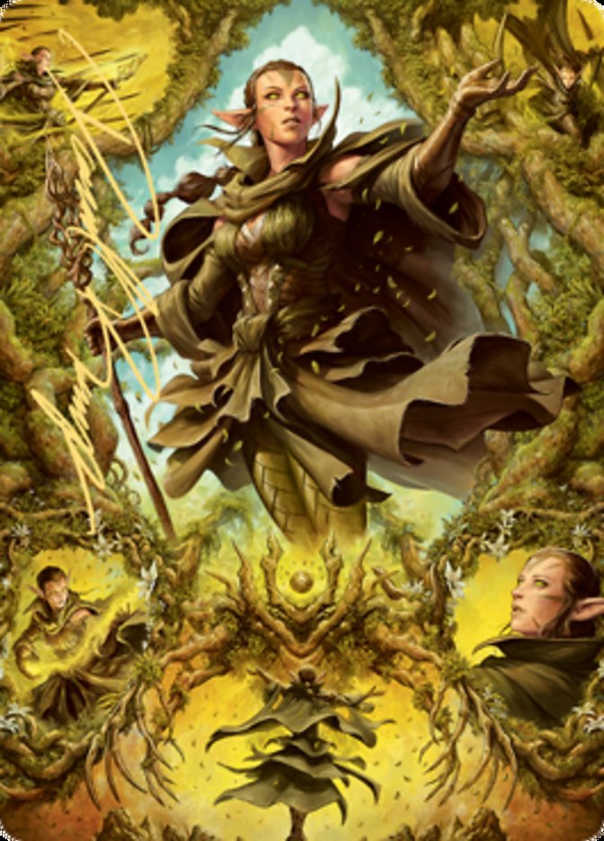 Nissa of Shadowed Boughs 2 Art Card (Gold-Stamped Signature) [Zendikar Rising Art Series] | Cards and Coasters CA