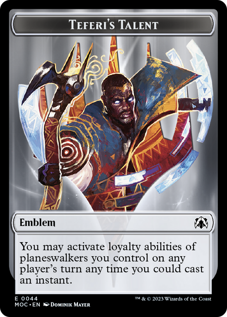 Elemental (9) // Teferi's Talent Emblem Double-Sided Token [March of the Machine Tokens] | Cards and Coasters CA
