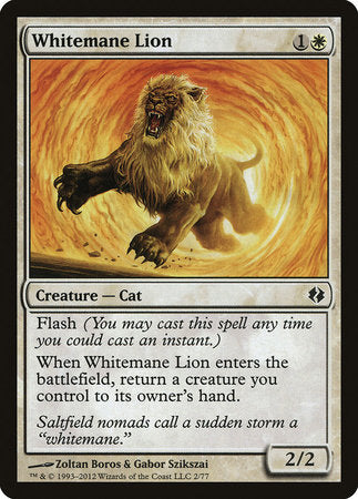 Whitemane Lion [Duel Decks: Venser vs. Koth] | Cards and Coasters CA