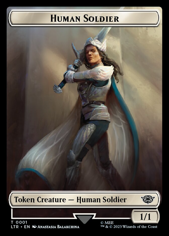 Human Soldier Token (01) [The Lord of the Rings: Tales of Middle-Earth Tokens] | Cards and Coasters CA