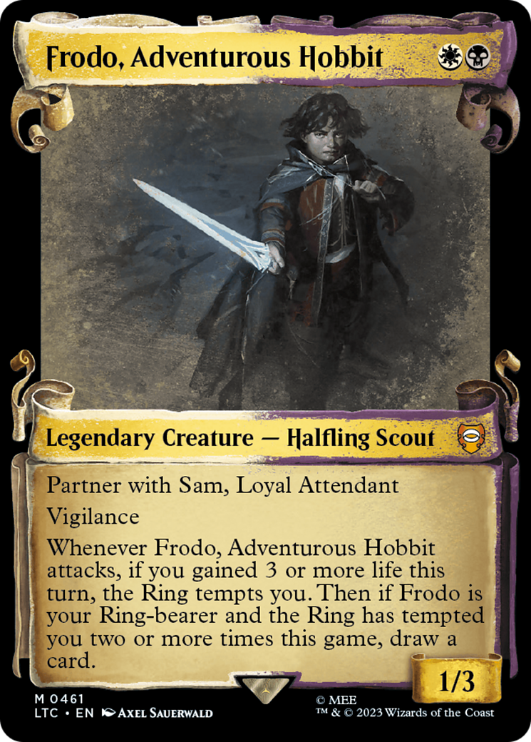 Frodo, Adventurous Hobbit [The Lord of the Rings: Tales of Middle-Earth Commander Showcase Scrolls] | Cards and Coasters CA