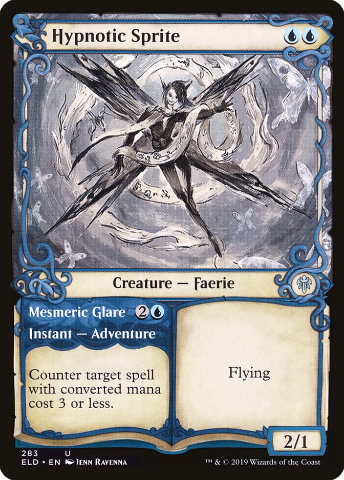 Hypnotic Sprite // Mesmeric Glare (Showcase) [Throne of Eldraine] | Cards and Coasters CA