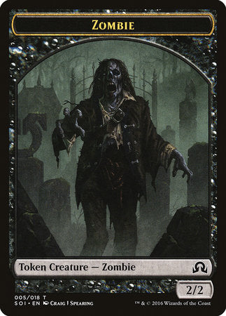 Zombie Token [Shadows over Innistrad Tokens] | Cards and Coasters CA