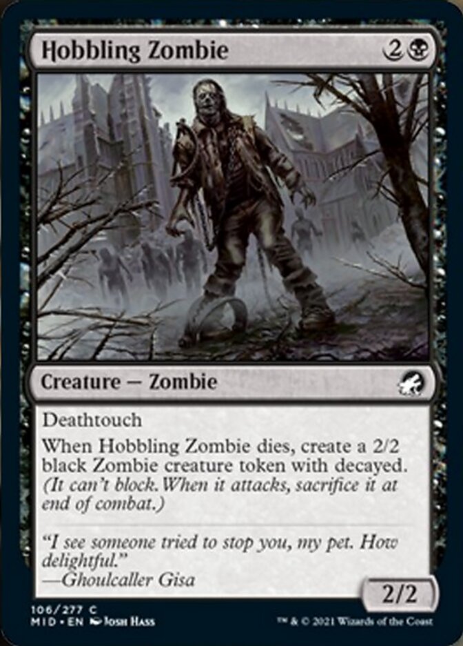 Hobbling Zombie [Innistrad: Midnight Hunt] | Cards and Coasters CA