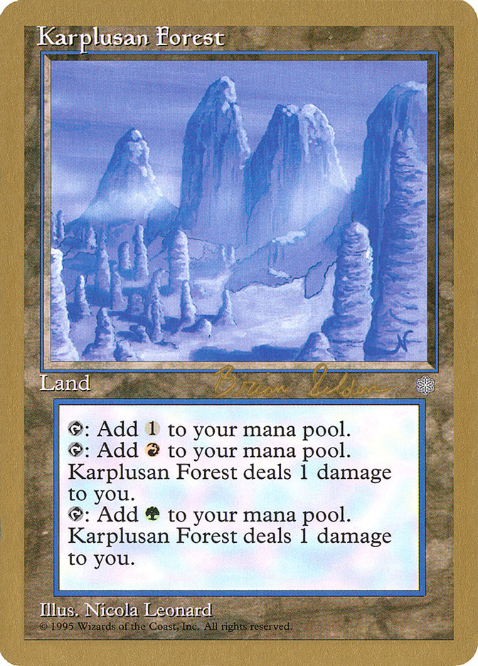 Karplusan Forest (Brian Selden) [World Championship Decks 1998] | Cards and Coasters CA