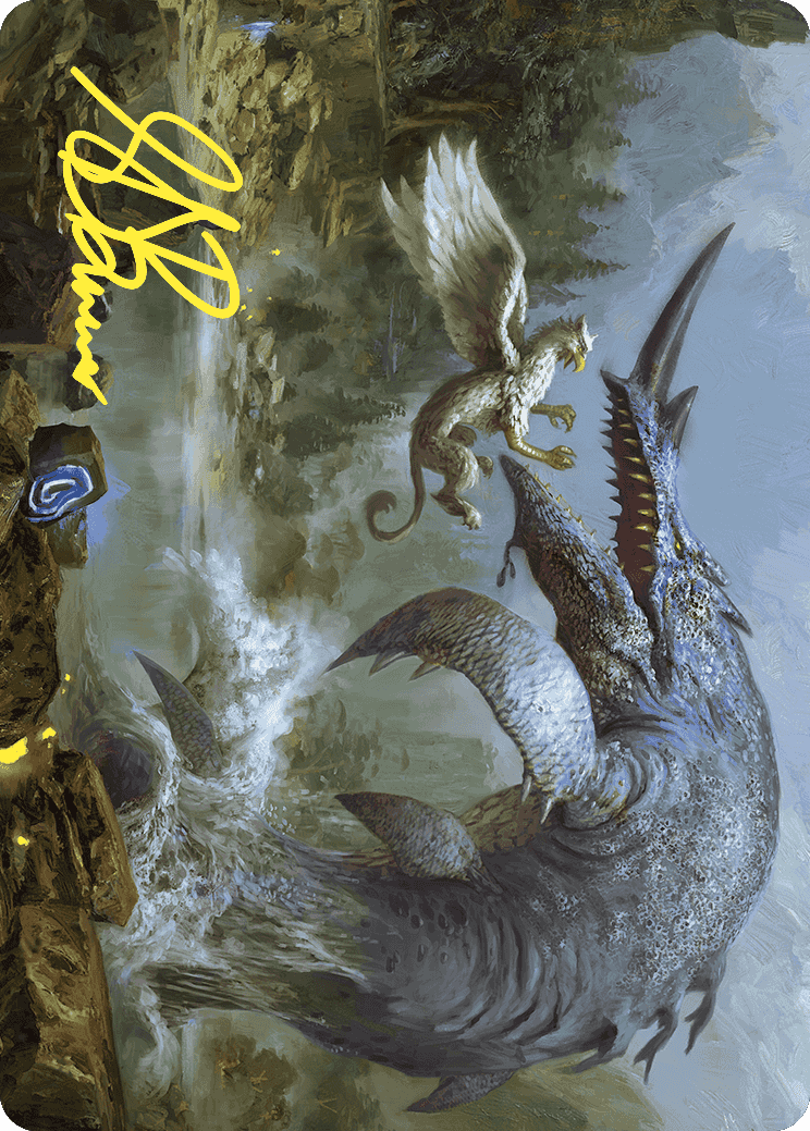 Horned Loch-Whale Art Card (Gold-Stamped Signature) [Wilds of Eldraine Art Series] | Cards and Coasters CA