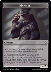Insect (0016) // Manifest Double-Sided Token [Murders at Karlov Manor Commander Tokens] | Cards and Coasters CA