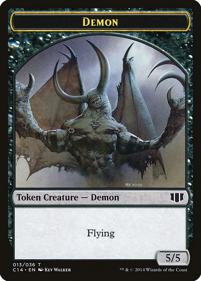 Demon (013/036) // Zombie (016/036) Double-sided Token [Commander 2014 Tokens] | Cards and Coasters CA