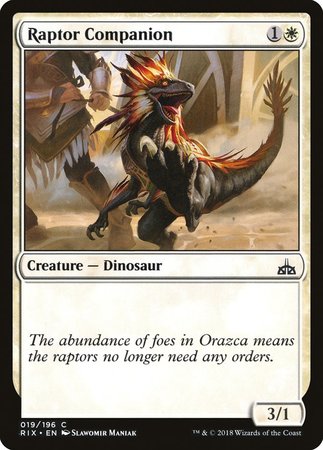 Raptor Companion [Rivals of Ixalan] | Cards and Coasters CA