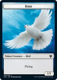 Bird // Dinosaur Cat Double-sided Token [Commander 2020 Tokens] | Cards and Coasters CA