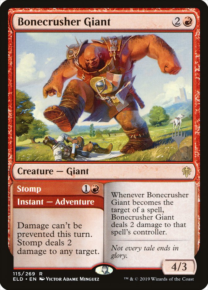 Bonecrusher Giant // Stomp (Promo Pack) [Throne of Eldraine Promos] | Cards and Coasters CA