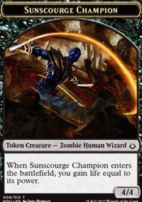 Sunscourge Champion // Zombie Double-sided Token [Hour of Devastation Tokens] | Cards and Coasters CA