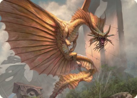 Ancient Gold Dragon Art Card (28) [Commander Legends: Battle for Baldur's Gate Art Series] | Cards and Coasters CA