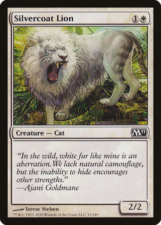 Silvercoat Lion [Magic 2011] | Cards and Coasters CA