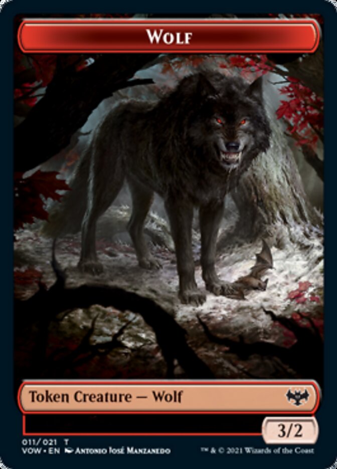 Wolf Token (011) [Innistrad: Crimson Vow Tokens] | Cards and Coasters CA