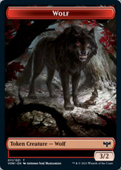 Wolf (011) // Human (010) Double-sided Token [Innistrad: Crimson Vow Tokens] | Cards and Coasters CA