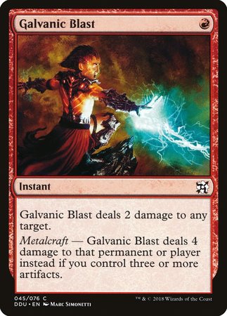Galvanic Blast [Duel Decks: Elves vs. Inventors] | Cards and Coasters CA