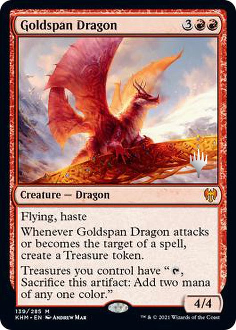 Goldspan Dragon [Kaldheim Promo Pack] | Cards and Coasters CA
