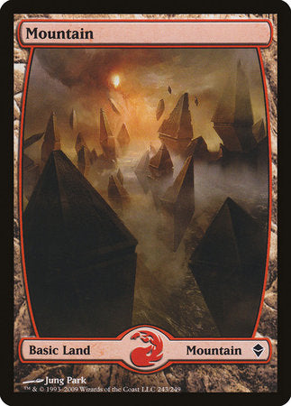 Mountain (243) - Full Art [Zendikar] | Cards and Coasters CA