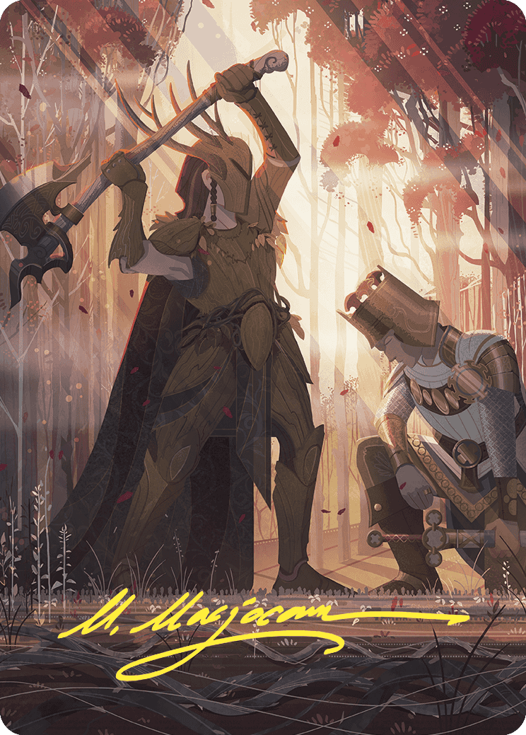 Karmic Justice Art Card (Gold-Stamped Signature) [Wilds of Eldraine Art Series] | Cards and Coasters CA