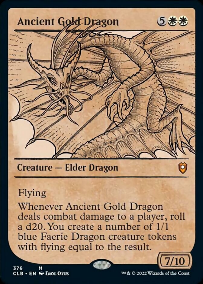 Ancient Gold Dragon (Showcase) [Commander Legends: Battle for Baldur's Gate] | Cards and Coasters CA