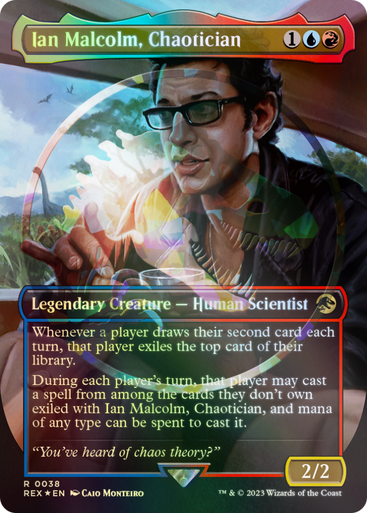 Ian Malcolm, Chaotician Emblem (Borderless) [Jurassic World Collection Tokens] | Cards and Coasters CA