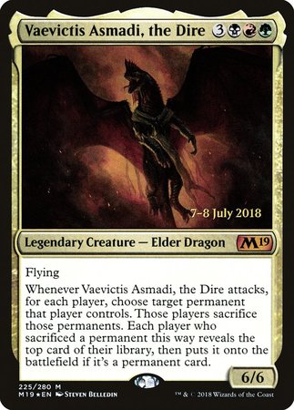 Vaevictis Asmadi, The Dire [Core Set 2019 Promos] | Cards and Coasters CA