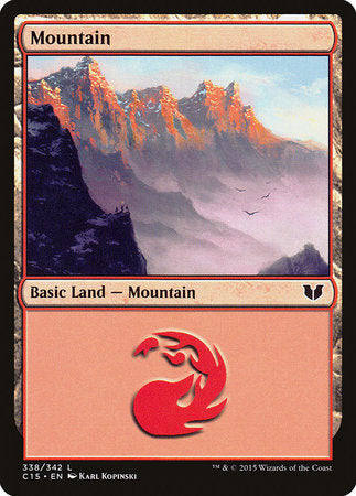 Mountain (338) [Commander 2015] | Cards and Coasters CA
