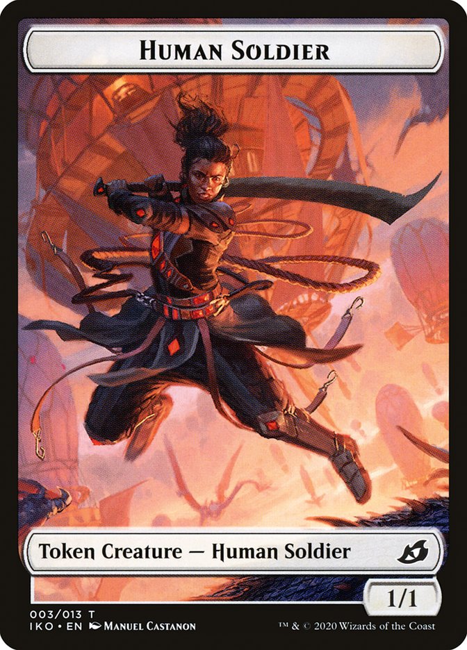 Human Soldier (003/013) [Ikoria: Lair of Behemoths Tokens] | Cards and Coasters CA