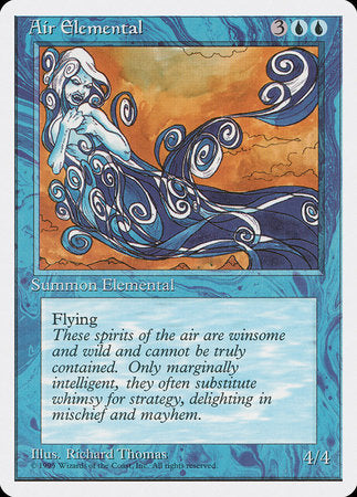 Air Elemental [Fourth Edition] | Cards and Coasters CA