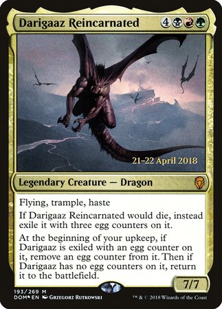 Darigaaz Reincarnated [Dominaria Promos] | Cards and Coasters CA