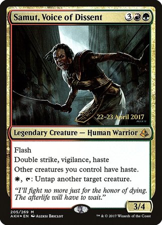 Samut, Voice of Dissent [Amonkhet Promos] | Cards and Coasters CA