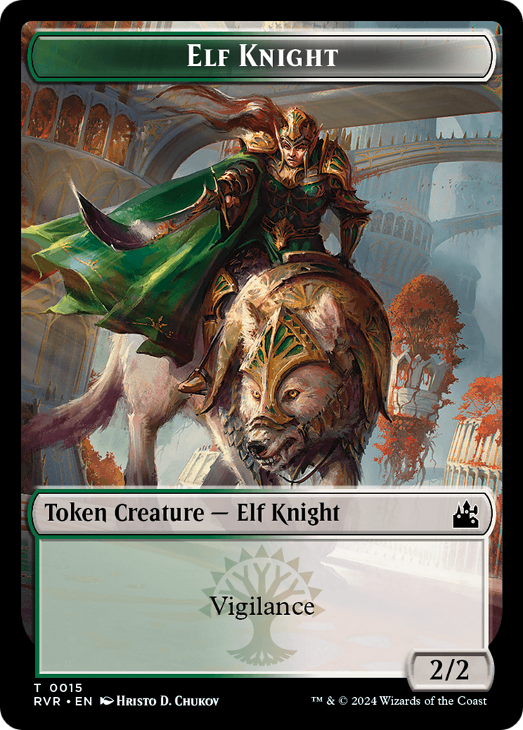 Elf Knight Token [Ravnica Remastered Tokens] | Cards and Coasters CA
