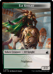 Elf Knight // Rhino Double-Sided Token [Ravnica Remastered Tokens] | Cards and Coasters CA