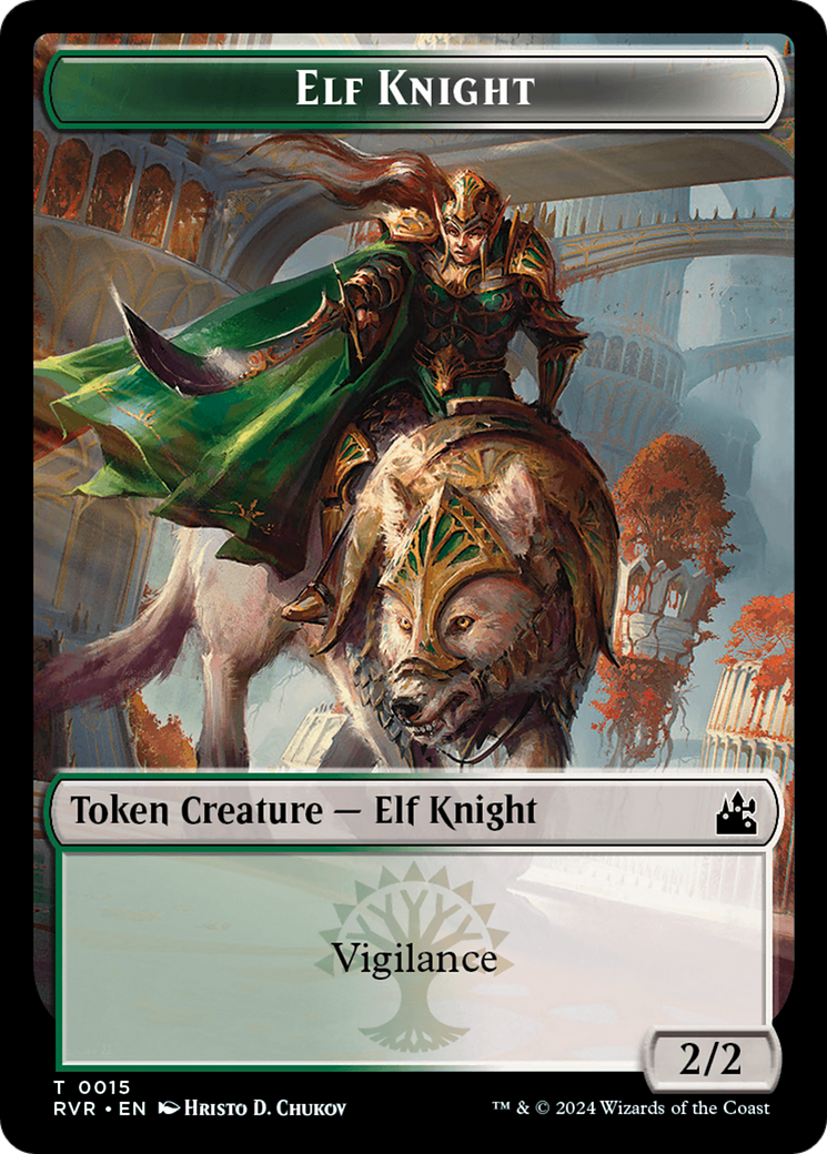 Elf Knight // Soldier Double-Sided Token [Ravnica Remastered Tokens] | Cards and Coasters CA