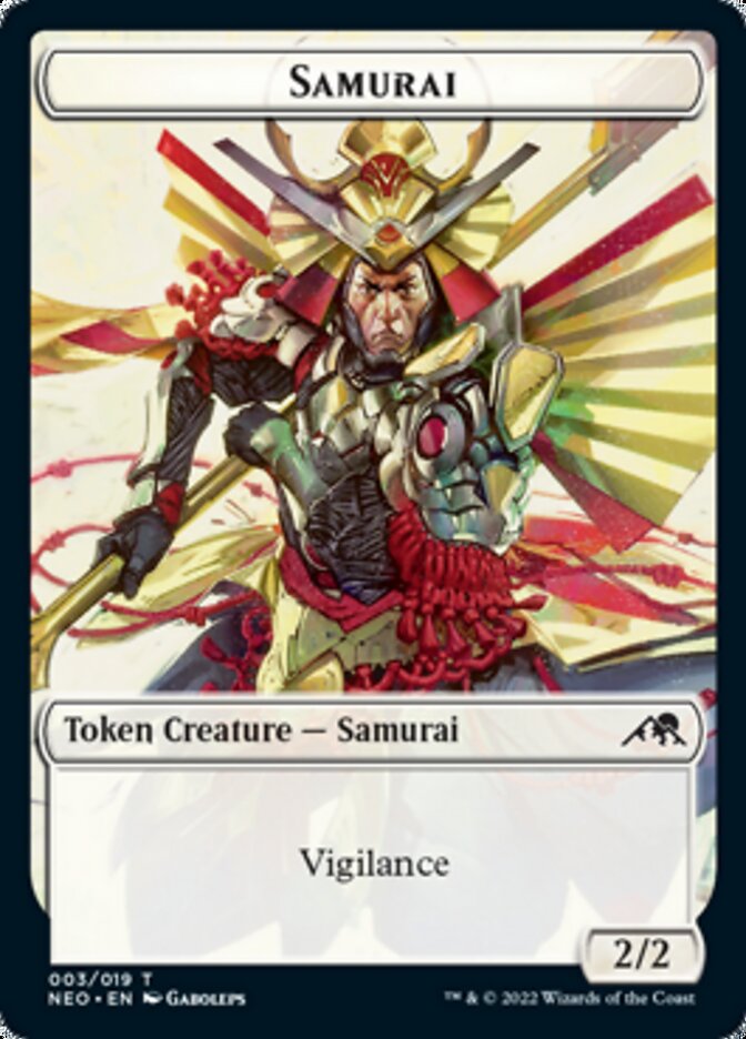 Samurai // Construct (015) Double-sided Token [Kamigawa: Neon Dynasty Tokens] | Cards and Coasters CA