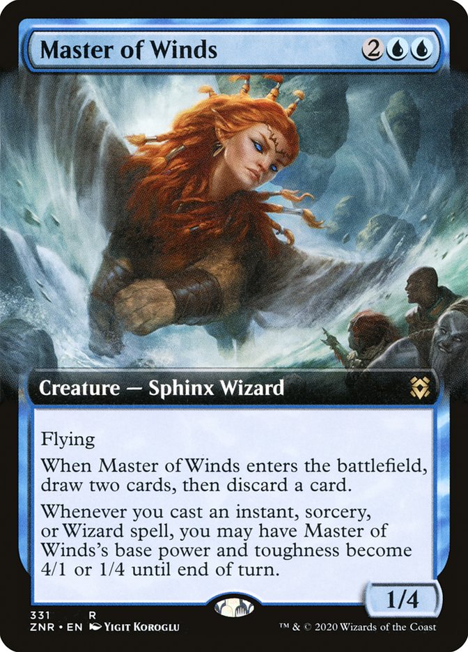 Master of Winds (Extended Art) [Zendikar Rising] | Cards and Coasters CA