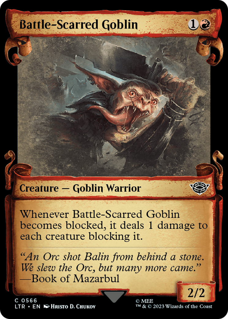 Battle-Scarred Goblin [The Lord of the Rings: Tales of Middle-Earth Showcase Scrolls] | Cards and Coasters CA