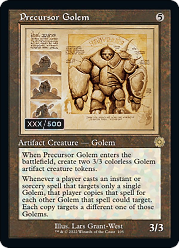 Precursor Golem (Retro Schematic) (Serial Numbered) [The Brothers' War Retro Artifacts] | Cards and Coasters CA