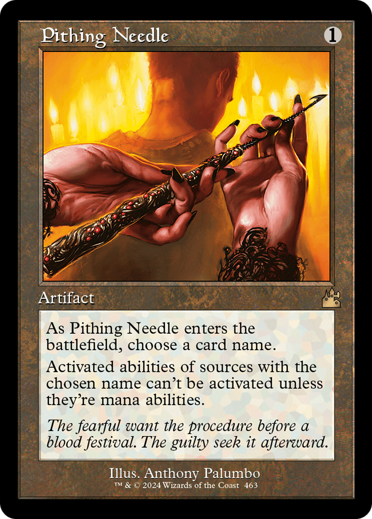 Pithing Needle (Retro Frame) [Ravnica Remastered] | Cards and Coasters CA