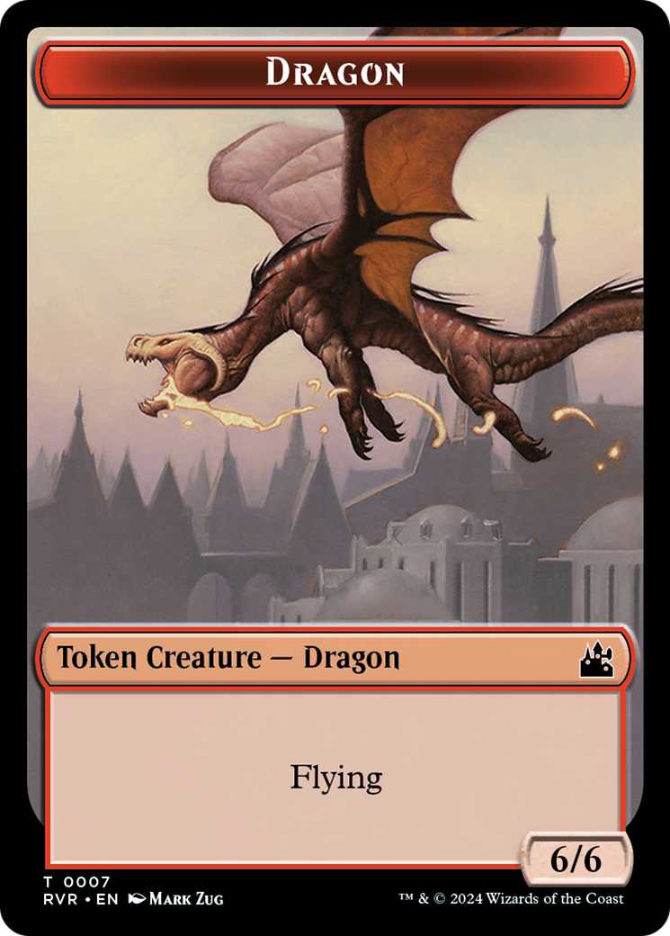 Goblin (0008) // Dragon Double-Sided Token [Ravnica Remastered Tokens] | Cards and Coasters CA
