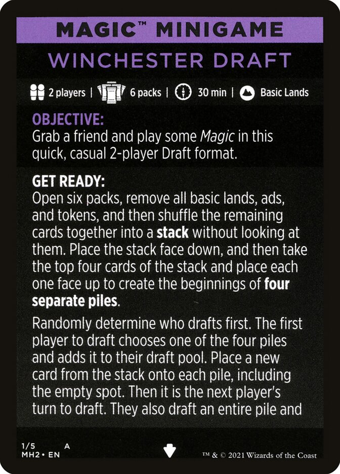 Winchester Draft (Magic Minigame) [Modern Horizons 2 Minigame] | Cards and Coasters CA